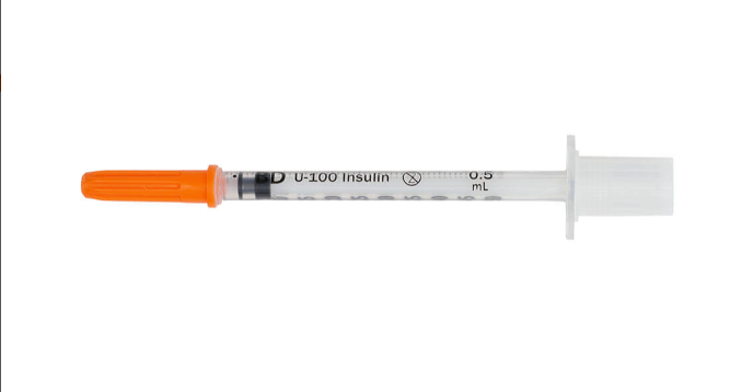 BD Micro-FineTM+ U 100 Insulin Syringe 0.5ml 30G x 8mm - Pack of 100